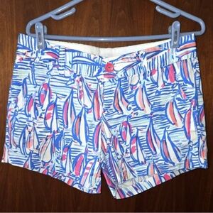 Women’s Printed Sailboat Shorts - Blue & Pink